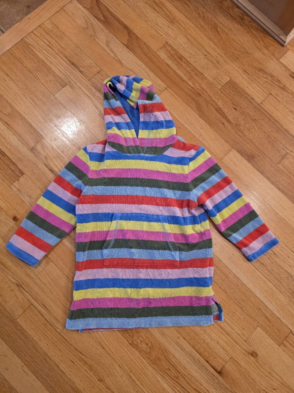 Mini Boden Striped Hooded Coverup